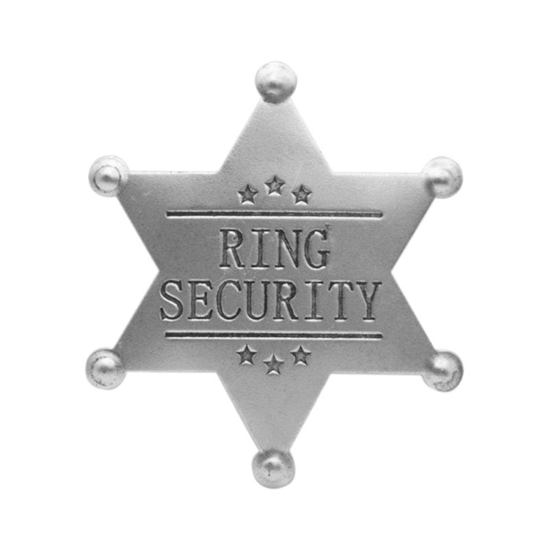 Hexagonal Star Badge Rings Security Badge Pin Decorations Rings Bearer Badge Gift Wedding Accessories for Boys