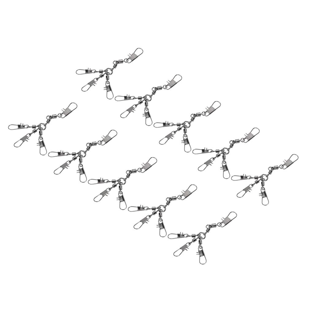 10PCS Fishing Barrel Swivels with Safe Snaps Stainless Steel High Strength Interlock Snap Rolling Co