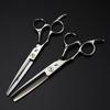 6" Left-Hand Hairdressing Scissors, Model XGZ-02: Straight, Serrated, Thinning Shears