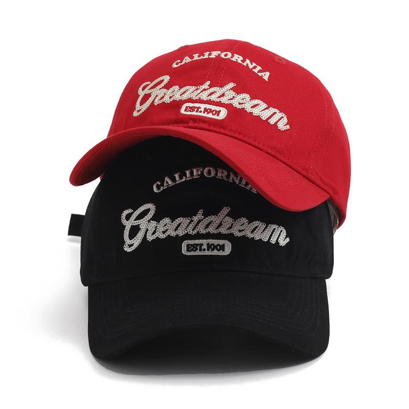 New Style, Embroidered Letters, Solid Color, Soft Top Baseball Cap, Women's, Fashionable Sun Hat, Couple's Hat, Small Face, Duckbill Cap