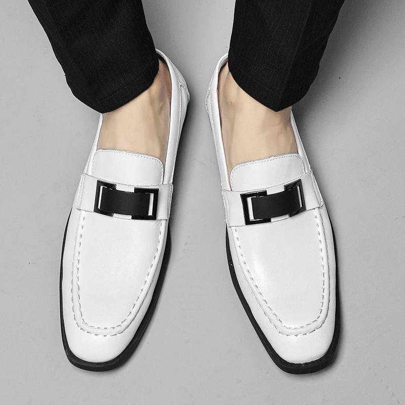 Fashion Quality Lightweight Daily Office Mens Shoes Brand Comfortable Business Party Wedding Leather Shoes Non Slip Sole Driving Loafers