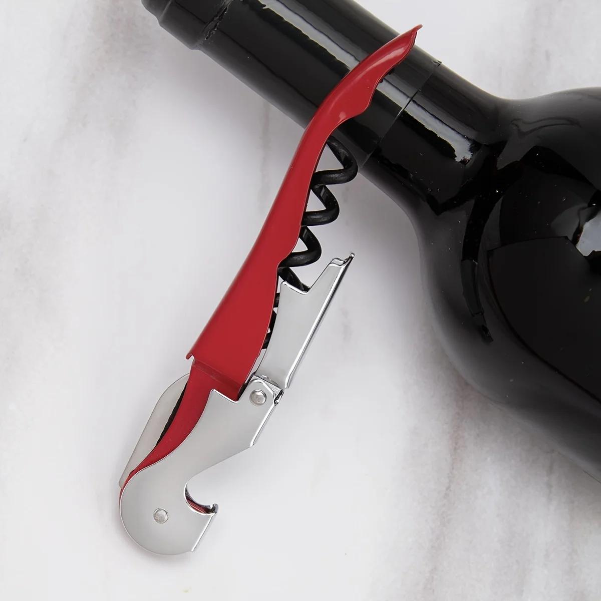 Multi-Functional Bottle Openers Wine Cork Screw Corkscrew Beer Cap Remover Bar1pc Premium Stainless Steel Wine Bottle Opener бордовый
