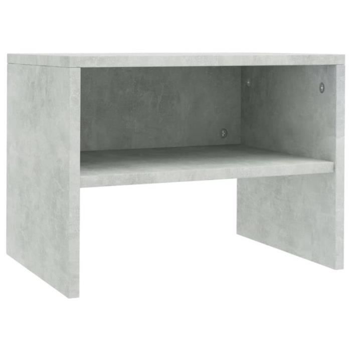 Table de chevet - vidaXL - Gris béton - 40 x 30 x 30 cm - Bois d'ingénierie - 1 compartiment ouvert