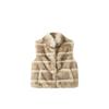 New old money wind horizontal row stand-up collar vest two-color printing and dyeing fur fur integrated imitation sable waistcoat women