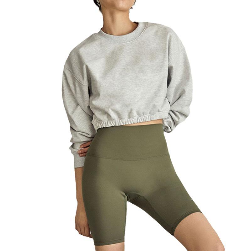 2024 Autumn/Winter Women's American Streetwear Pure Cotton Cropped Sweatshirt