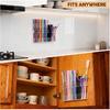 Clear Straw Holder for Cabinet Door, Acrylic Adhesive Straw Organizer for Saves Space Inside Cabinet Door & Kitchen Counters Storage