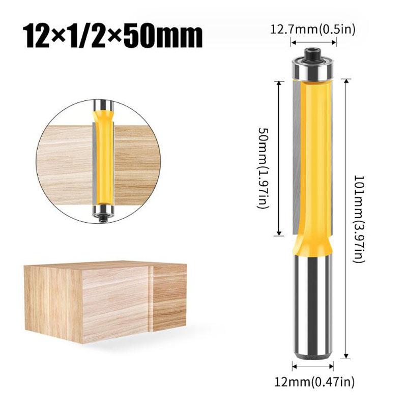 Στέλεχος 1/2 ιντσών 12mm 1/2 ιντσών Extra Long Straight Bit Router Routing Flush Trim Bits Wood Frile Cutter Εργαλεία ξυλουργικής