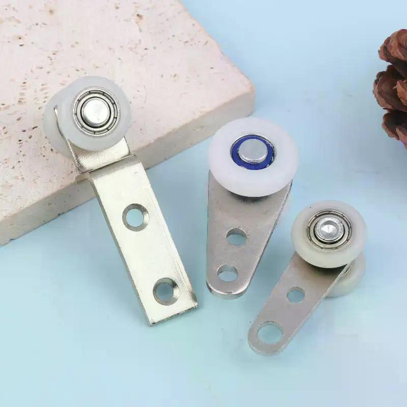 2Pcs Curtain & Sliding Door Track Pulleys - Hanging Pulley Block Hardware for Curtain Rails Sliding Door Cabinets Windows