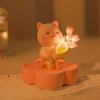 Kawaii Little Cat Tulip Night Light Cartoon Animal Bouquet Sculpture  Bedroom