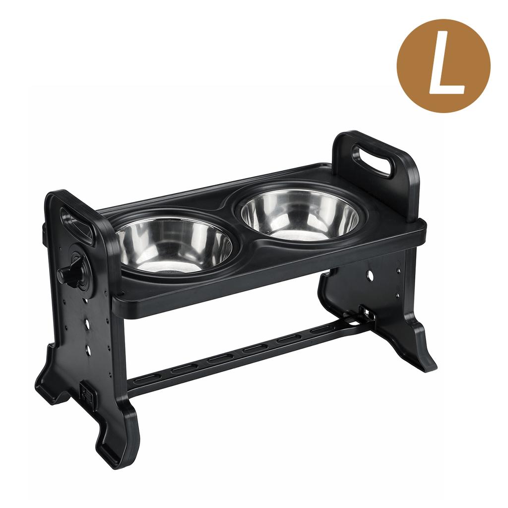 Köp Hi Dogs Double Bowls with Stand Adjustable Height Pet Feeding Dish