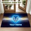 Crystal Velvet Square Rug Custom NameWarrington Wolves FC Pattern Non Slip Home Floor Decor Rug