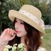 Straw Hat Women's New Summer Elegant Bow Straw Hat Seaside Beach Sunshade Sun Hat
