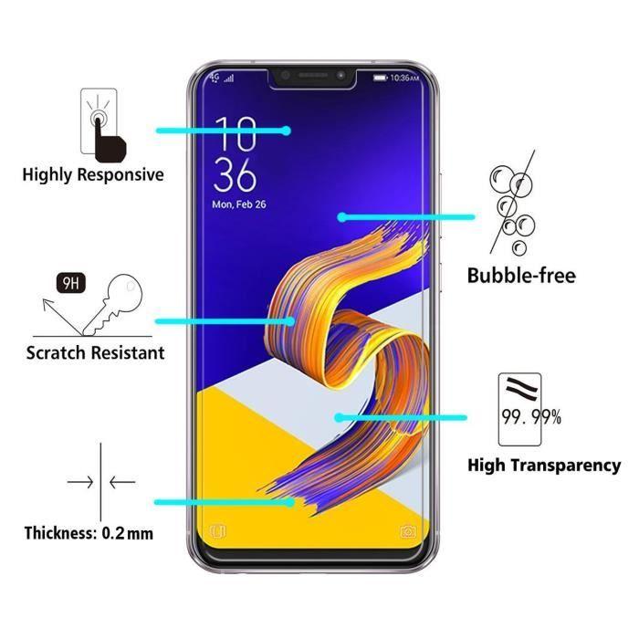 Film de protection d'écran - Phonillico® - ASUS ZENFONE 5 ZE620KL - Verre trempé - Résistant aux rayures - 6,2"