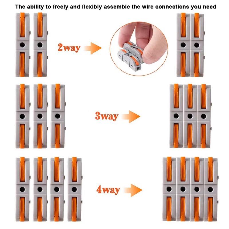 Schnellverbinder elektrische Kabelverbinder Universal Kompakte Spleißverdrahtung Kabelverbindung Einsteckklemmen