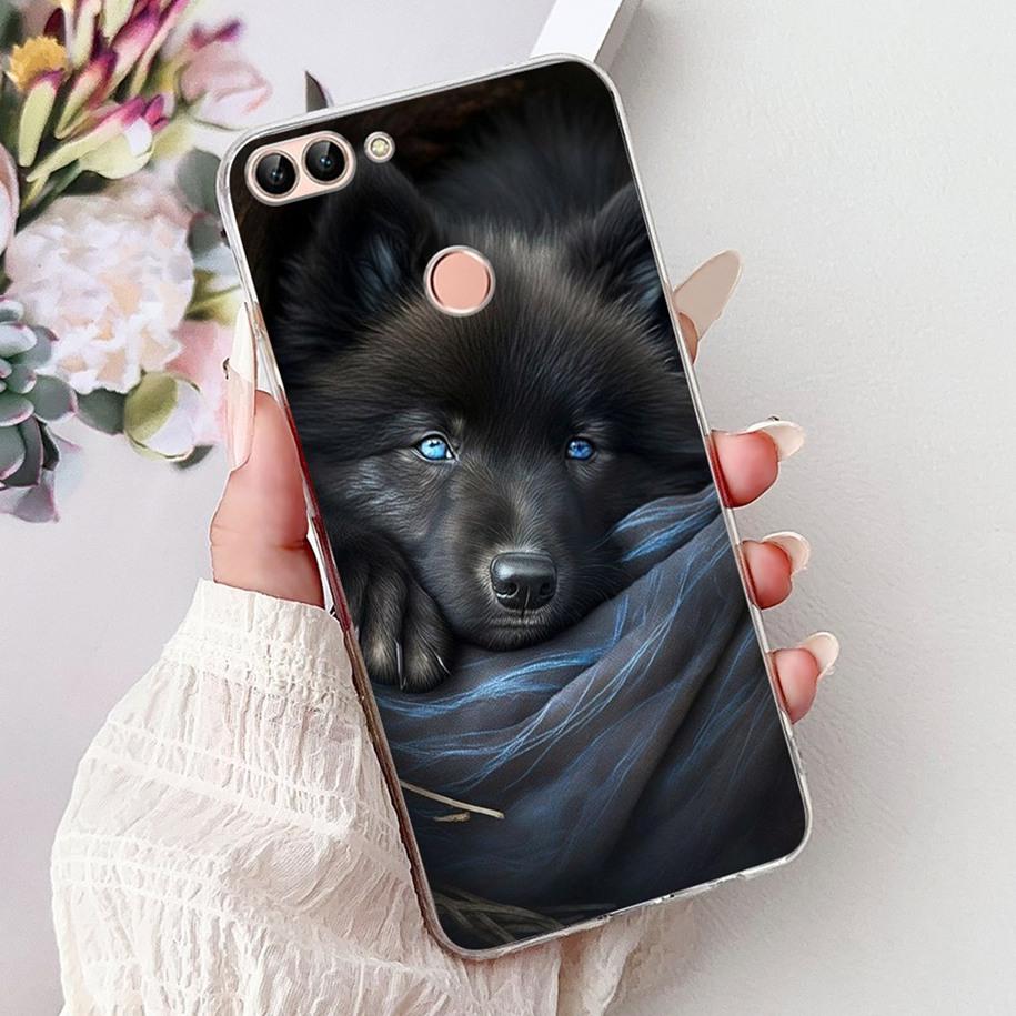 For Huawei P Smart Case FIG-LX1 FIG-LX2 FIG-LX3 Cover Luxury Dragon Lion Soft Silicone Phone Cases For Huawei Psmart 2018 Bumper