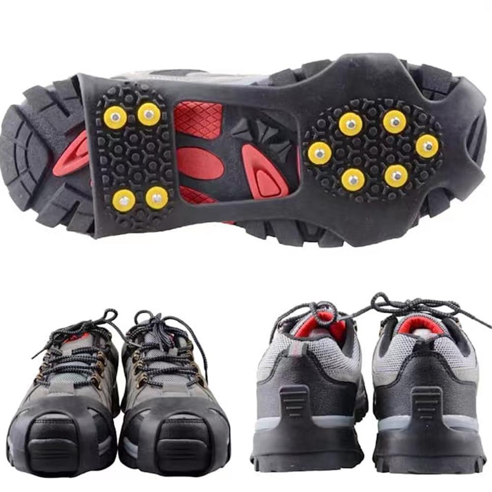 1 Paar 10 Zähne Schnee Eis Kralle Klettern Anti-Rutsch Eisgriffe Schuhspikes Steigeisen Stollen SportSchuh Abdeckung für Gehen Wanderschuhe