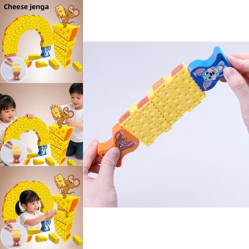 Mouse Cheese Stack Tower Stacking Toy For Kids With Visual And Handeye Coordination Development