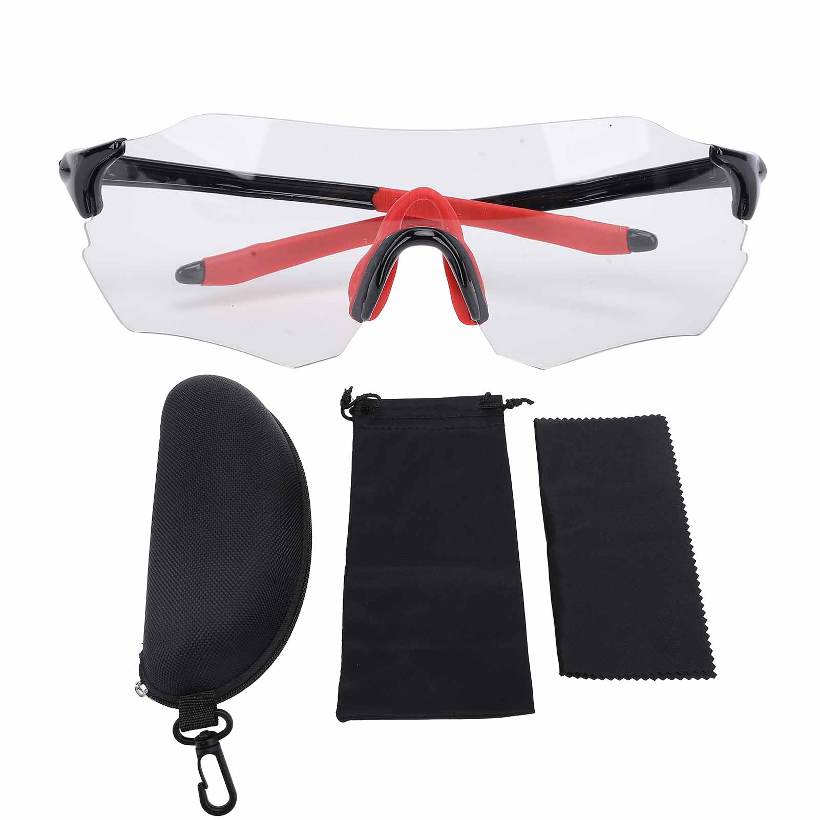 

Очки для велоспорта, меняющие цвет, ветрозащитные, устойчивые к ультрафиолетовому излучению, адаптивная оправа, спортивные солнцезащитные очки для бега Hiki Black Red