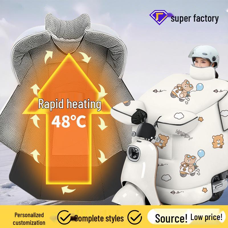 Electric Bike Windshield Cover: Thick, Waterproof, Windproof, and Insulated for Autumn/Winter.