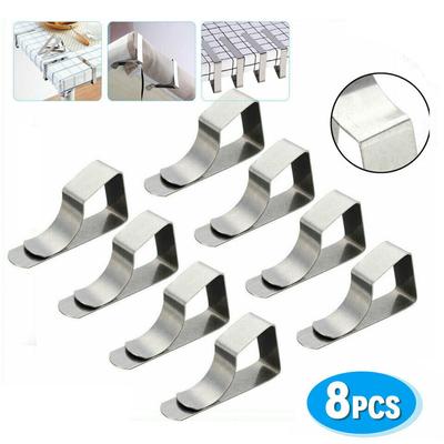 Nový Užitočný Klip na Obrus Strieborná Nerezová Oceľ Svorky na Obrus Držiak Klip 5,1*2,6*1,3cm 8ks 8x Príslušenstvo