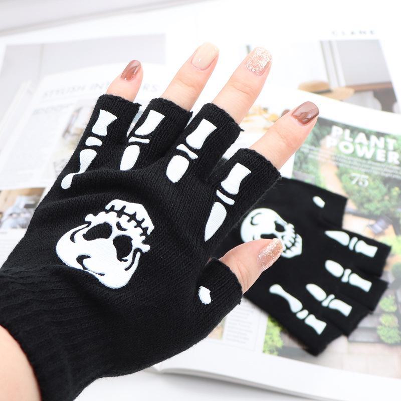 Herren Lustige Totenkopf-Klaue Fingerhandschuhe - Kreative Mode für Herbst und Winter