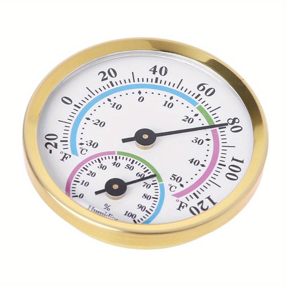 Termometru Higrometru de 2,28" suspendat pe perete, din aluminiu, pentru interior, exterior, sauna, -20~+120℉, 0~100%RH, monitor de testare a temperaturii umiditatii(Nu este necesară baterie)