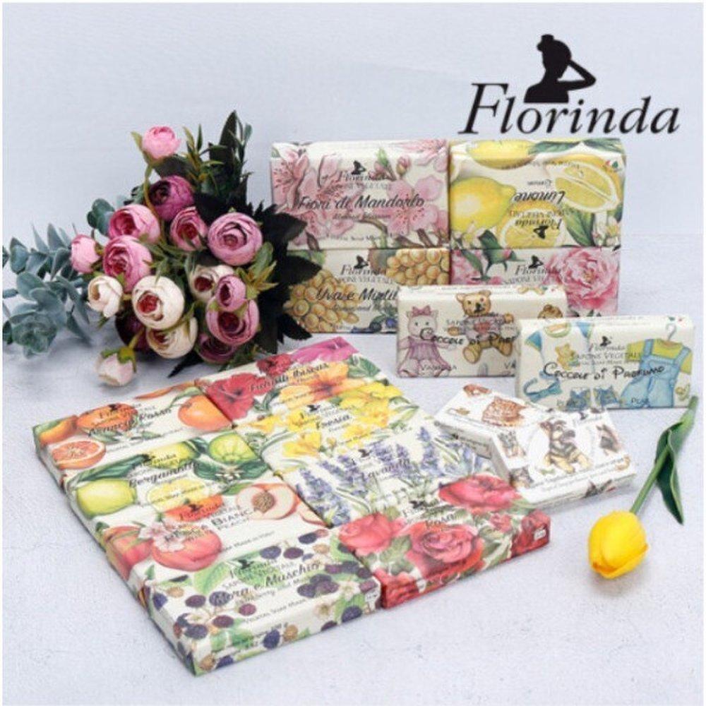 Florinda Italian Natural Vegetable Shower Bar Perfume Soap Body Soap Cleansing Soap Rose (rose Scent) 200g