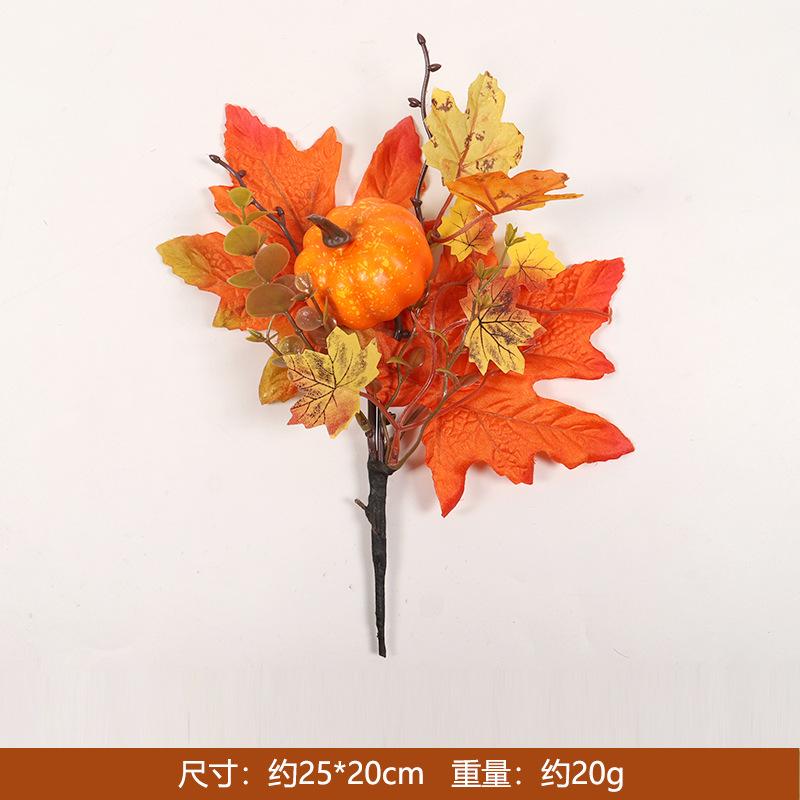 Maple Leaf Sprigs Realistic Halloween Decorative Greenery Thanksgiving Decorations Gradient Artificial Flowers For Home Autumn