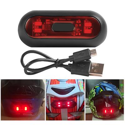 Cască Motocicletă Lumină LED Încărcare USB Bicicletă Semnal de siguranță Noapte Lumină de avertizare Lampă din spate Accesorii pentru căști de călărie impermeabilă