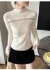 2026 Lace Trim Long Sleeve Korean Style Knit Sweater for Women: Autumn Winter Slightly Sexy Inner or Outer Wear