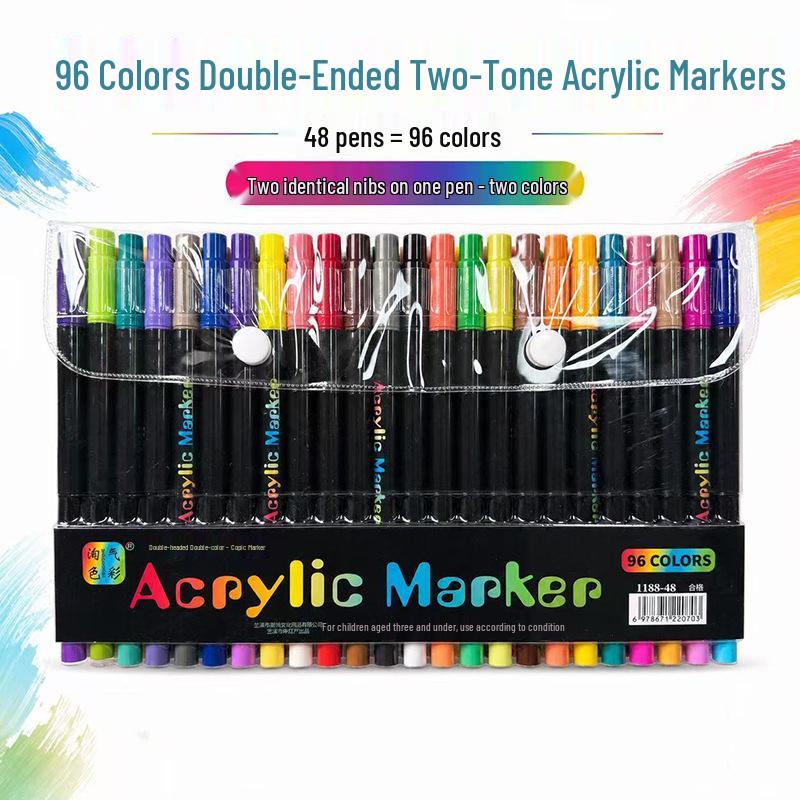 Washable Soft Tip Acrylic Marker Pen - Non-Bleeding, Stackable, Ideal for Students and Graffiti Art