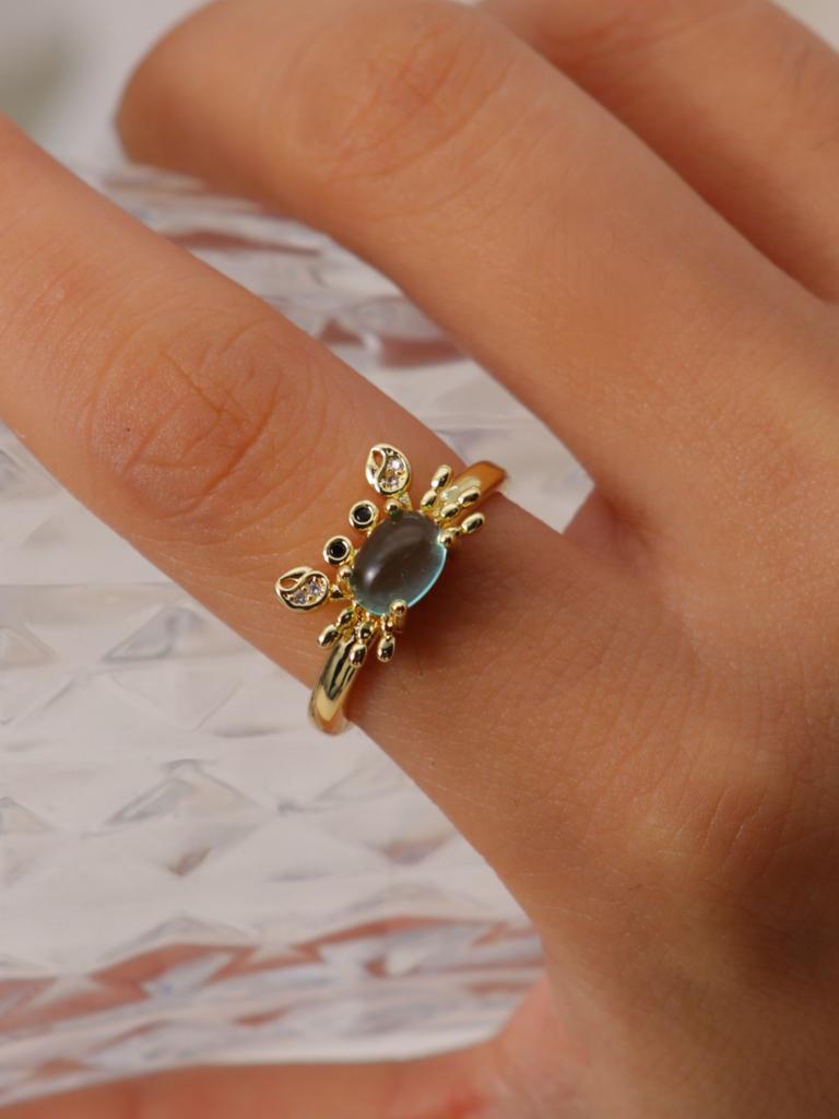 Exquisite Mini Cute Crab Adjustable Personalized Ring Women's Party Holiday Gift Jewelry Accessories