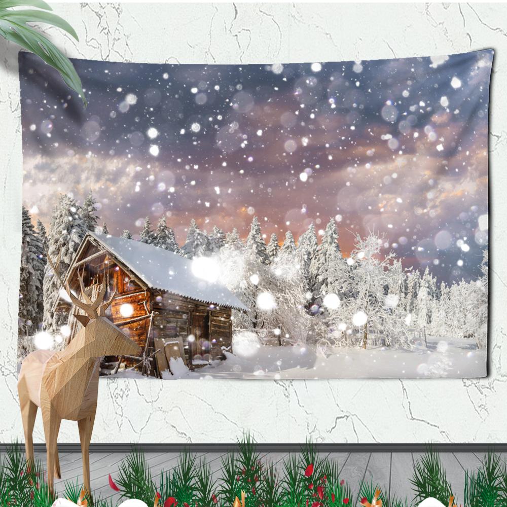 Christmas Wall Hanging Christmas Fireplace Home Wall Christmas Snowman Tapestry Large Size Tapestry