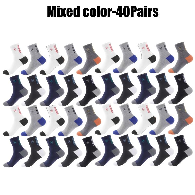 Men Mid Calf Socks Anti Odor Moisture Wicking All Season Cotton Socks Korean Trend Versatile Autumn Winter Men Sports Socks