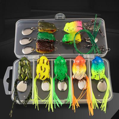 Topwater Frog Lures Set Realistic Artificial Soft Hook Design Frog Appearance Sharp Baits Freshwater Simulated
