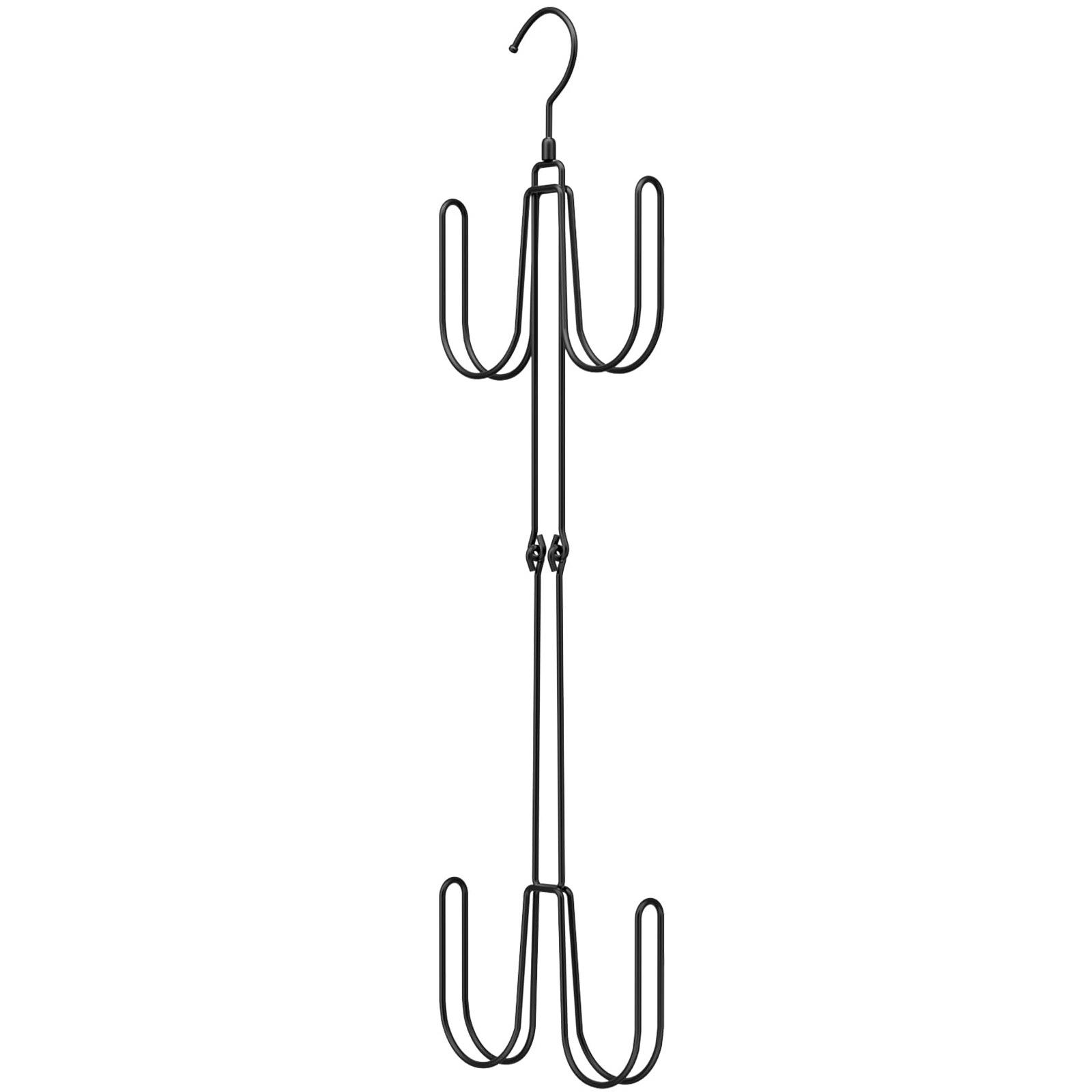 

Foldable Hat Organizer Rack Space Saving Iron Art Hanging Hooks for Bags Belts Ties A