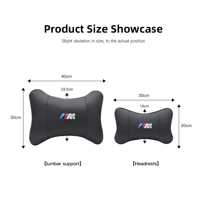 Car Leather Neck Pillow Lumbar Support Cushion Set Accessories For BMW G80 G06 G07 G42 G14 G15 G16 F82 F20 F21 F83 M2 M3 M4 M5 M
