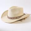 Popolare cappello da cowboy western classico europeo e americano intrecciato in paglia per uomo e donna moda outdoor stile OL cappello a cilindro intrecciato