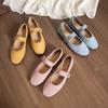 Weiwei Girl 313-26 French Flat-soled Single Shoes Women's Soft-soled Ballet Shoes Round Head Suede Mary Jane Women's Shoes
