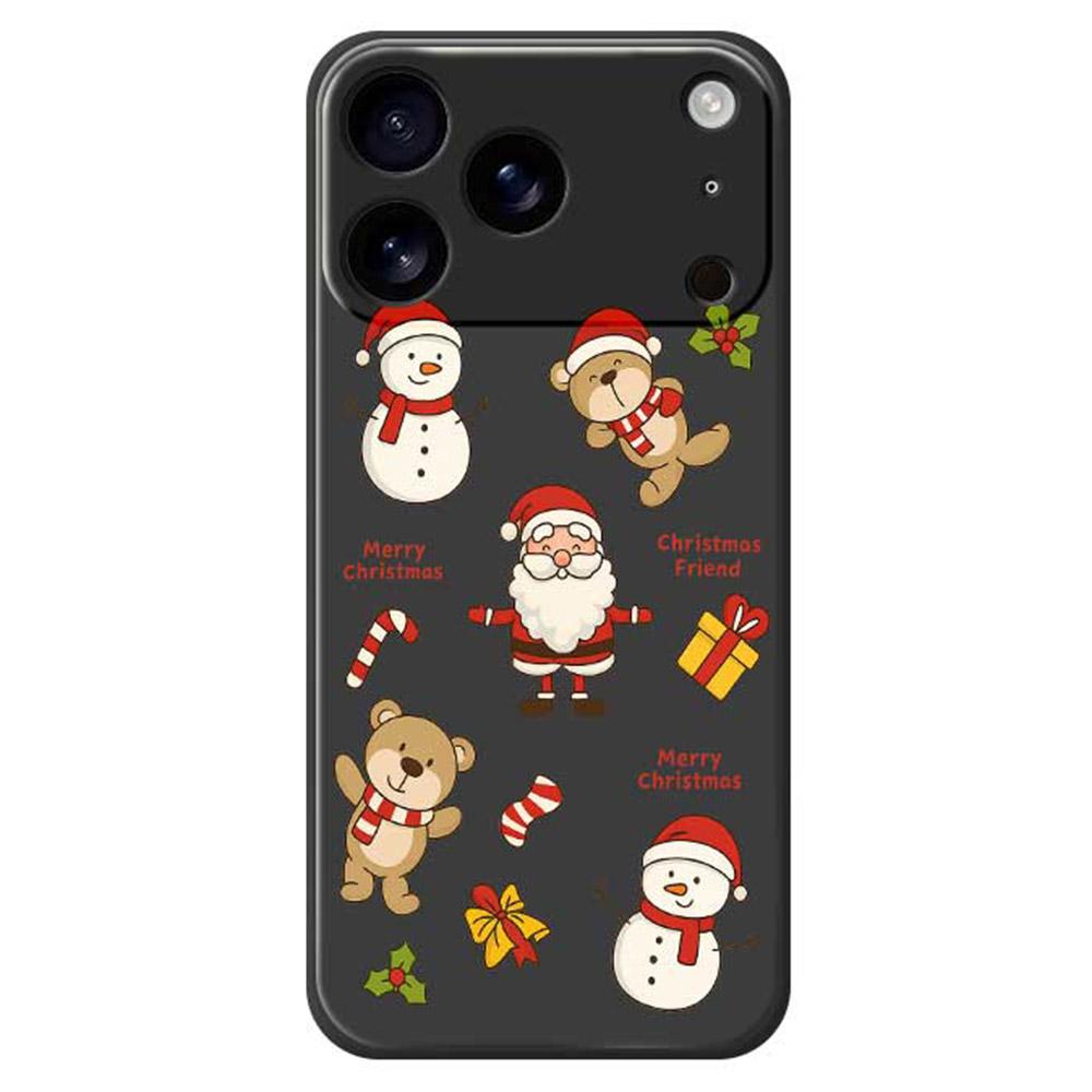For iPhone 17 Pro Max Case Christmas Friends Pattern Printing Straight Edge TPU Phone Back Cover D