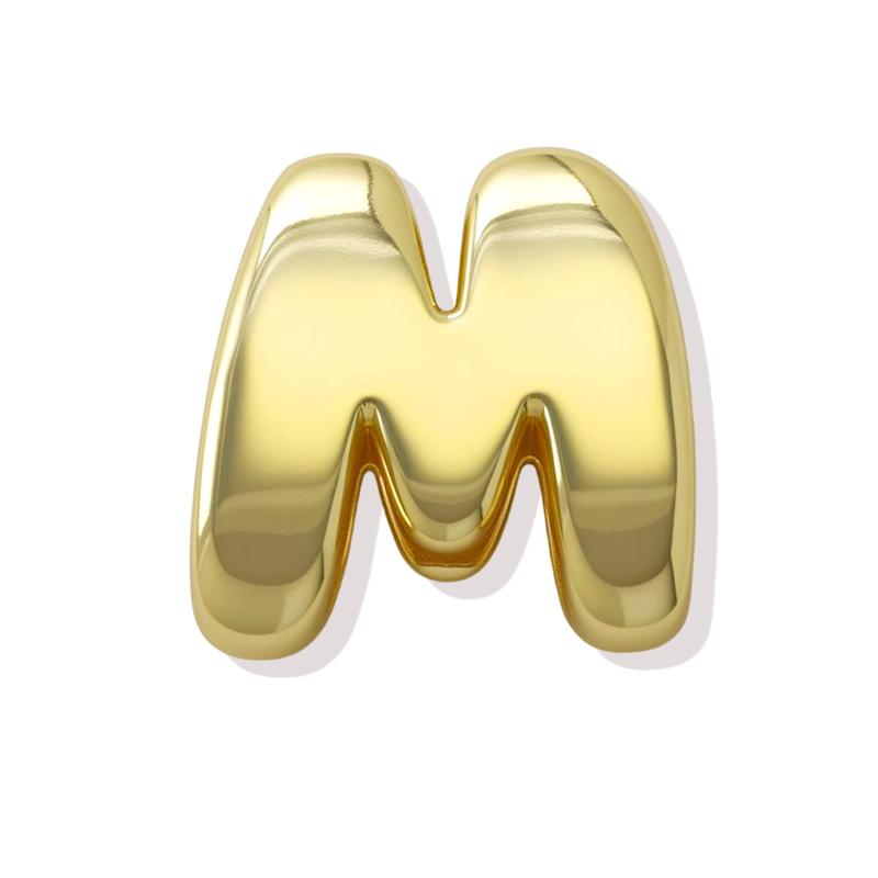 Initial Alphabet Letter Spacer Beads For Bracelet Big Hole Star Heart Charm Pendant Gold Color Diy Making Copper