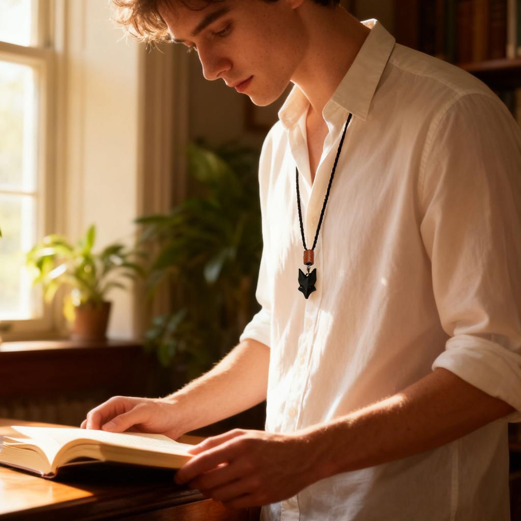 Pendant Necklace Length PU Leather Cord Wooden Black Pendant Necklace