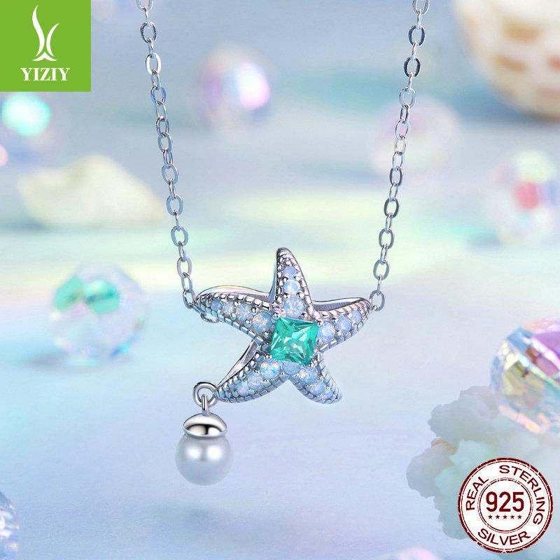 Dream Blue Starfish Diy Bracelet Beaded, Summer Ocean Wind S925 Sterling Silver Bead Accessories