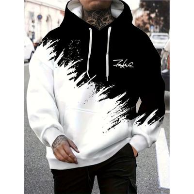 Men's Casual Fashion Wear Hooded Sweatshirt with Kangaroo Pocket Casual Long Sleeve Hoodie for Outdoor Wear