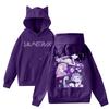 Ladies Fashion Casual Long Sleeve Printed Round Neck Hoodie Pullover Top With  Pockets