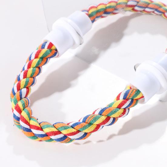 1 Set Parrot Toy Colorful Hanging Bird Mirror with Rope Perch for