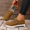 New Casual Round-toed Flat Wedge Heel Women's Shoes with A Shallow Opening and Large Size for Women