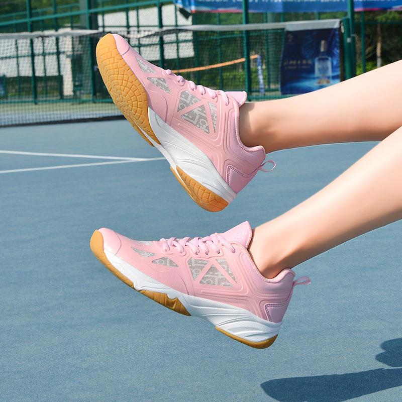 

Импортная торговля, новые кроссовки для бадминтона, мужские и женские, легкие и дышащие, тренировочные кроссовки, спортивные, нескользящие, амортизирующие, студенческие теннисные кроссовки 36 розовый