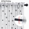Simple Grey Tone One Piece Starfall Dust Free Rod Mounted Window Screen Living Room Bedroom Decorative Peacefulness Curtain Polyester Perfect For