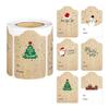 300pcs Kraft Paper Christmas Sticker Graphic Gift Sticker For Gift Decoration Christmas Day